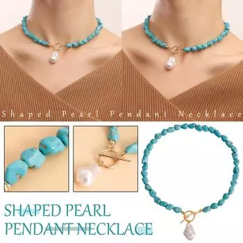 Ожерелье из бусин из натуральной бирюзы, граненые бусины, энергетические кристаллы, цепочка с покрытием, день рождения, подарок для нее One Size золотой