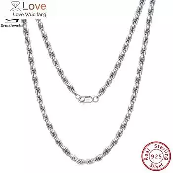 Ожерелье из цельного серебра 925 пробы с бриллиантовой огранкой 2,3/3,3 мм, для женщин и мужчин, модная цепочка на шею, ювелирные изделия Sc29