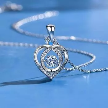 Ожерелье из цельного серебра S925 с подвеской в форме сердца, синим цирконием AAA, подарок на день святого Валентина на день рождения