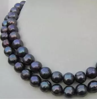 Ожерелье из черного жемчуга 35 дюймов, 8-9 мм