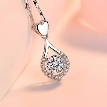 Ожерелье из чистого серебра 999 пробы, женская цепочка на ключицу, легкое, роскошное ожерелье из стерлингового серебра, простая, достойная подвеска в форме капли воды 999