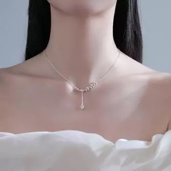 Ожерелье из чистого серебра S999, женское ожерелье с подвеской в виде кисточки на ключицу, роскошное ожерелье с высоким чувством