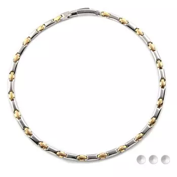 Ожерелье из чистого титана и германия для мужчин и женщин, магнитное ожерелье из гематита, антистатическое ювелирное изделие, серебро, золото [Hachi] + (50)