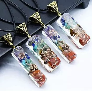 Ожерелье из цветной веревки с подвеской в виде гравия и цепочкой свитера - европейский и американский стиль. Идеально подходит для занятий йогой и повседневной носки. Style 2