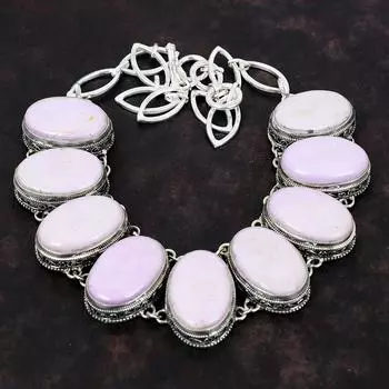 Ожерелье из драгоценного камня фосфосидерита, ожерелье из стерлингового серебра 925 пробы, регулируемое ожерелье-цепочка, ювелирные изделия из фосфосидерита, винтажное ожерелье ручной работы Adjustable