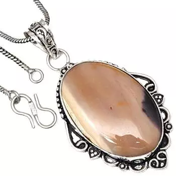 Ожерелье из драгоценного камня императорской яшмы, старинное серебряное ювелирное изделие ручной работы 2,25 дюйма