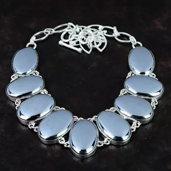 Ожерелье из драгоценного камня шунгита Элегантное ожерелье Ожерелье из стерлингового серебра 925 пробы Регулируемая цепочка Ожерелье Серебряные украшения ручной работы Подарок для друга Adjustable