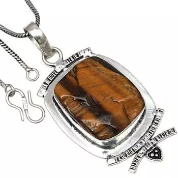 Ожерелье из драгоценного камня «Тигровый глаз» с друзами, ручная работа, антикварное ювелирное изделие 2,25 дюйма