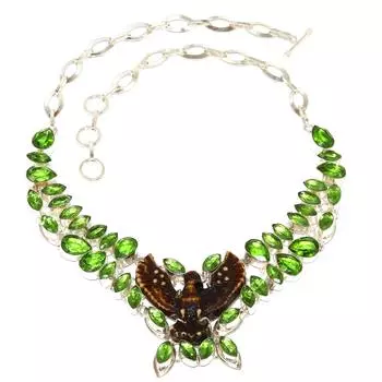 Ожерелье из драгоценных камней кварца перидота в этническом стиле 16-18 дюймов