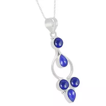 Ожерелье из драгоценных камней лазурита, женское ожерелье в стиле бохо, подарок на Хэллоуин, ожерелье ручной работы, дизайнерское ожерелье 18 inch