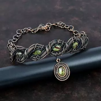 Ожерелье из драконьего кровавого камня, ожерелье из медной проволоки, регулируемое цепочное ожерелье, драгоценный камень, медная проволока, ювелирные изделия ручной работы, ожерелье для подарков