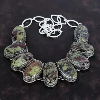 Ожерелье из драконьего кровавого камня, ожерелье из стерлингового серебра 925 пробы, регулируемое ожерелье из цепочки, винтажное ожерелье из драгоценных камней, подарок на помолвку, ювелирные изделия ручной работы