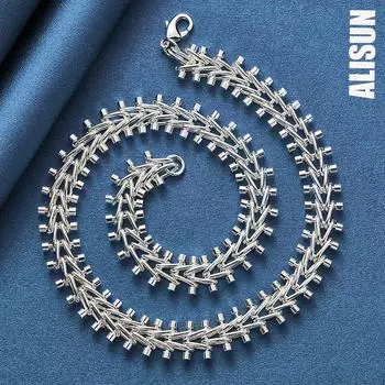 Ожерелье из двухрядного бисера из стерлингового серебра 925 пробы, модные свадебные украшения 45CM