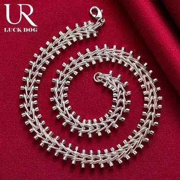 Ожерелье из двухрядного бисера из стерлингового серебра 925 пробы, модные свадебные украшения 45CM