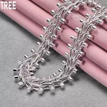 Ожерелье из двухрядного бисера из стерлингового серебра 925 пробы, модные свадебные украшения 45CM