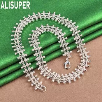 Ожерелье из двухрядного бисера из стерлингового серебра 925 пробы, модные свадебные украшения 45CM