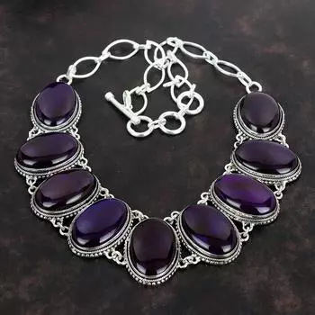 Ожерелье из фиолетового огненного лабрадорита, ювелирные изделия ручной работы, винтажное ожерелье из стерлингового серебра 925 пробы, регулируемое ожерелье-цепочка, подарки на годовщину