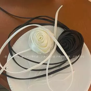 Ожерелье из французского атласа с камелиями : «Праздничный ретро-стиль для милого весеннего и летнего образа»