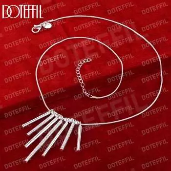 Ожерелье из гладкого бисера в виде змеи из стерлингового серебра 925 пробы, модные свадебные украшения 50CM