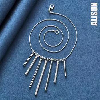 Ожерелье из гладкого бисера в виде змеи из стерлингового серебра 925 пробы, модные свадебные украшения 50CM