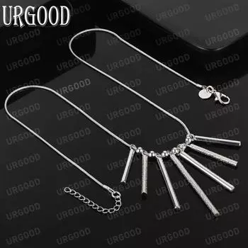 Ожерелье из гладкого бисера в виде змеи из стерлингового серебра 925 пробы, модные свадебные украшения 45CM