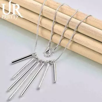 Ожерелье из гладкого бисера в виде змеи из стерлингового серебра 925 пробы, модные свадебные украшения 45CM