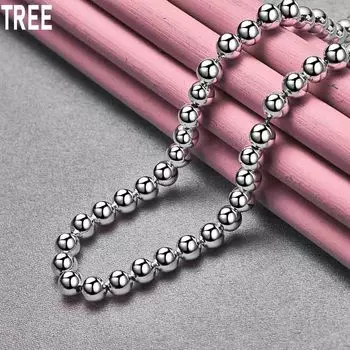 Ожерелье из гладкого серебра 925 пробы с шариками и бусинами, модные свадебные украшения 45CM