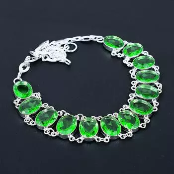 Ожерелье из хромдиопсида, ожерелье из стерлингового серебра 925 пробы, ожерелье из драгоценного камня из хромдиопсида, серебряные украшения ручной работы из хромдиопсида для нее 20 зелёный