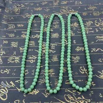 Ожерелье из имитации нефрита Дунлин, круглые бусины из малазийского нефрита, женское нефритовое ожерелье цвета шпината, живой отбор — это взрыв