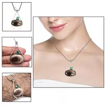 Ожерелье из императорского серебра с яшмой, подаренное драгоценным камнем, подвеска из натурального камня