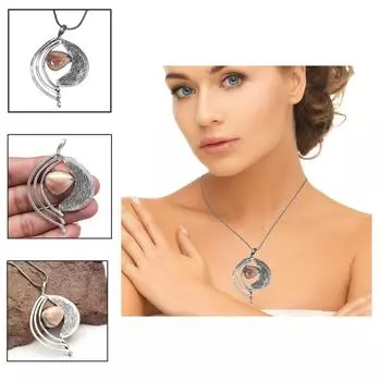 Ожерелье из императорского серебра с яшмой, подаренное драгоценным камнем, подвеска из натурального камня