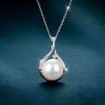 Ожерелье из искусственного жемчуга для женщин, модное, инкрустированное цирконием, светлая, роскошная, подарок на День матери, подвеска из синтетических бусин, цепочка на ключицу