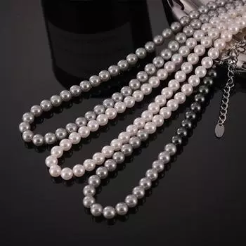 Ожерелье из искусственного жемчуга для женщин, повседневный стиль, цветные круглые бусины, ниша, простое, легкое, роскошное, цепочка на шею, ювелирные изделия