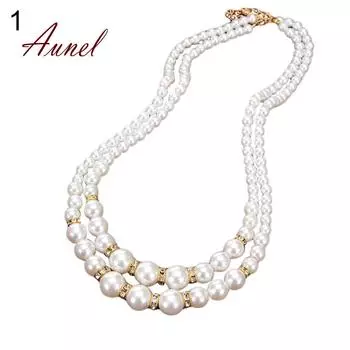 Ожерелье из искусственного жемчуга в два ряда