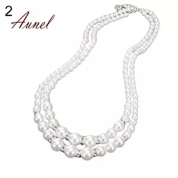 Ожерелье из искусственного жемчуга в два ряда