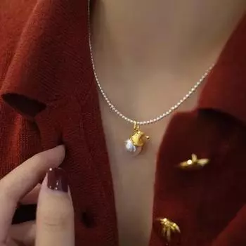 Ожерелье из искусственного жемчуга, женская легкая роскошная осенне-зимняя одежда, нишевая высококачественная цепочка для свитера, новый популярный товар, подарок девушке 40cm