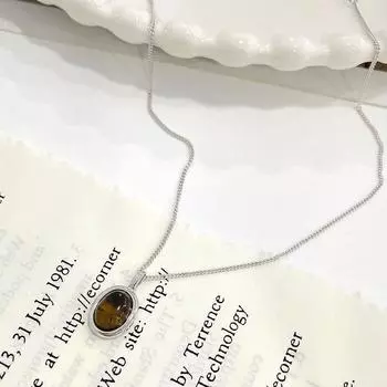 Ожерелье из камня тигровый глаз, винтажное, персонализированное, модное, легкое, роскошное, высокого качества, эллиптическая ключичная цепочка Niche