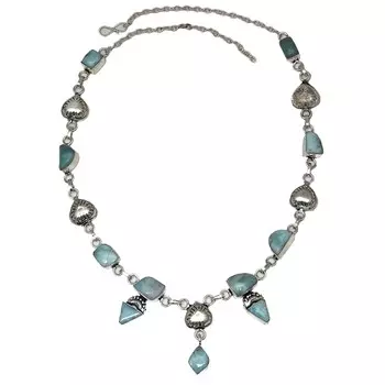 Ожерелье из карибского ларимара, этническое украшение ручной работы, 18-20 дюймов