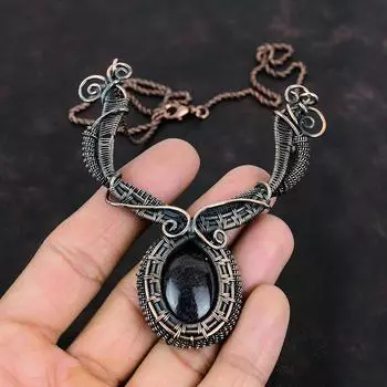 Ожерелье из кости динозавра, ожерелье из медной проволоки, драгоценный камень, медные украшения, элегантное ожерелье, ожерелье ручной работы, ювелирные изделия из проволочной обмотки для подарков