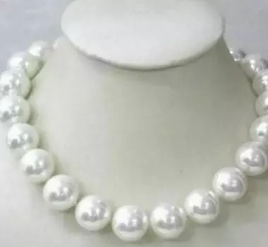 Ожерелье из красивого натурального жемчуга из ракушек Южно-Китайского моря диаметром 12 мм, 18 дюймов, белого цвета