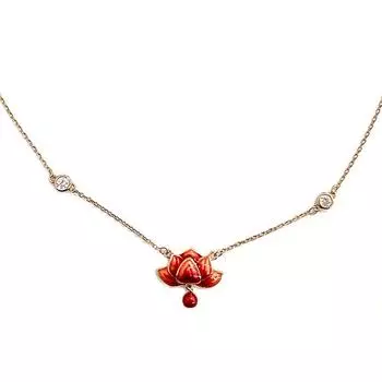 Ожерелье из красного лотоса, женское, новое, китайское, высокого качества, в китайском стиле, ошейник, цепочка, украшение