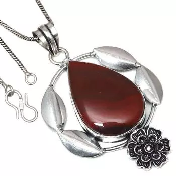 Ожерелье из красного яшмового камня, старинные ювелирные изделия ручной работы, 2,25 дюйма