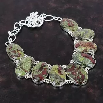 Ожерелье из кровавого камня дракона, ювелирные изделия из драгоценных камней, ожерелье из стерлингового серебра 925 пробы, регулируемая цепочка, ожерелье, подарок для женщин, красивые ювелирные изделия ручной работы