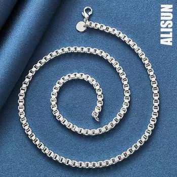 Ожерелье из круглой цепочки из стерлингового серебра 925 пробы диаметром 4 мм, модные свадебные украшения 45CM