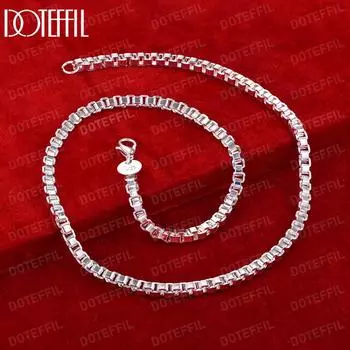 Ожерелье из круглой цепочки из стерлингового серебра 925 пробы диаметром 4 мм, модные свадебные украшения 45CM