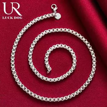 Ожерелье из круглой цепочки из стерлингового серебра 925 пробы диаметром 4 мм, модные свадебные украшения 45cm