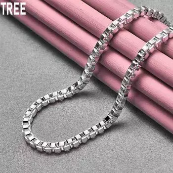 Ожерелье из круглой цепочки из стерлингового серебра 925 пробы диаметром 4 мм, модные свадебные украшения 45CM