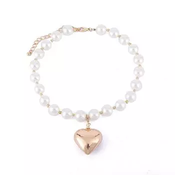 Ожерелье из крупных бусин CCB с кулоном в виде сердца, цепочка для ключиц, преувеличенный регулируемый чокер, украшение, ювелирное изделие для женщин 4 золотой