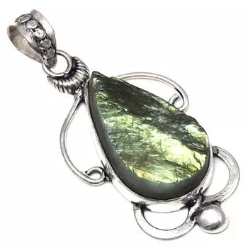 Ожерелье из лабрадорита, друзового драгоценного камня, подарок ручной работы для нее, ювелирное изделие 2 дюйма