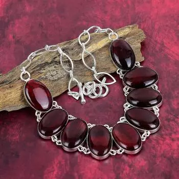 Ожерелье из лабрадорита Red Flash, Ювелирные изделия из стерлингового серебра 925 пробы, Ювелирные изделия из драгоценных камней, Ожерелье с регулируемой цепочкой, Ювелирные изделия для свадебного подарка ручной работы Adjustable with 18 inches красный